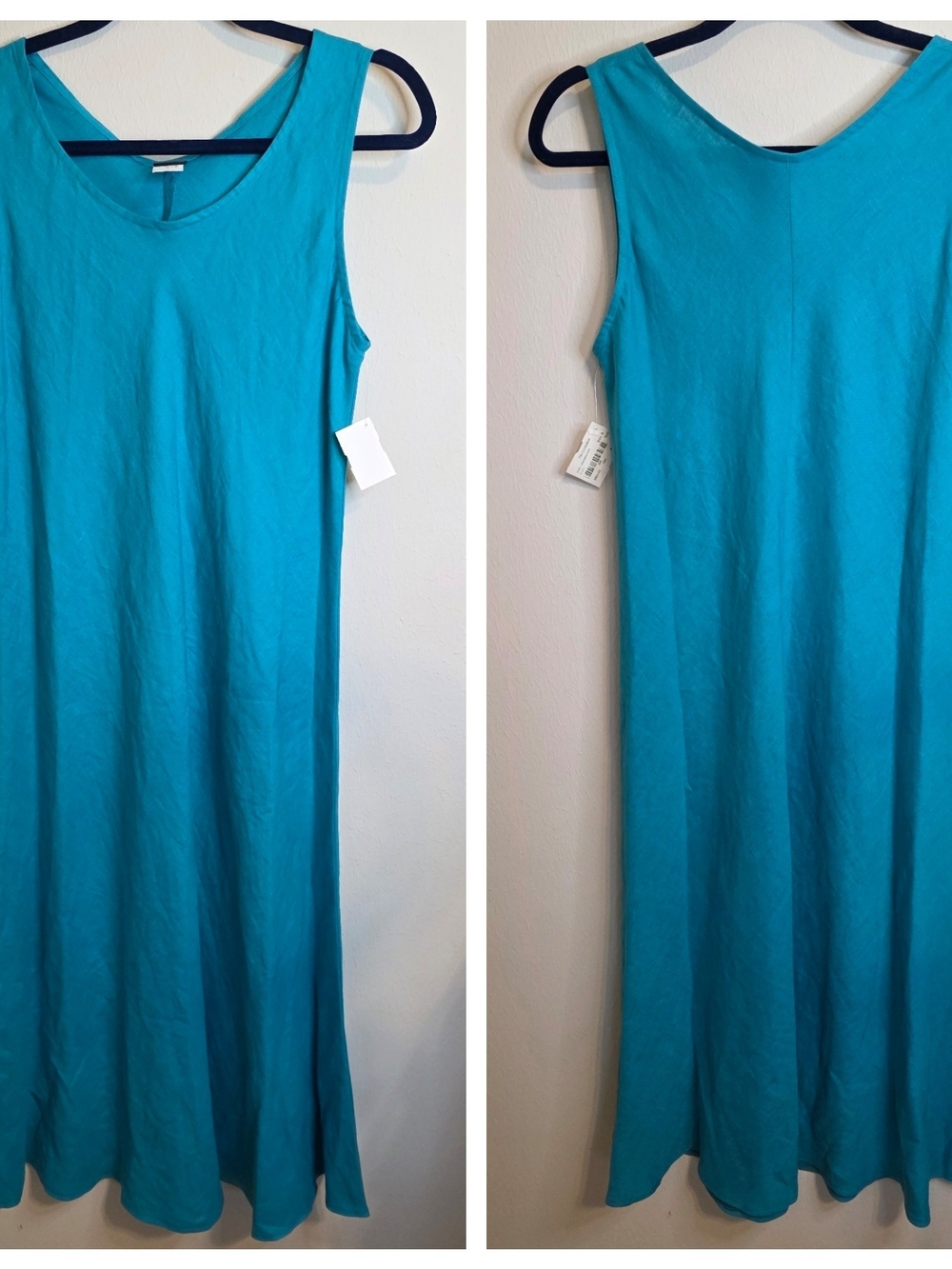 Sleeveless V-Neck Maxi Dress in Turquoise